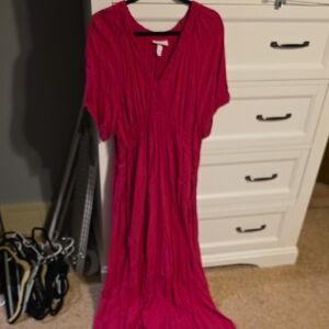 Elegant Isabel Maternity Pink Maxi Dress